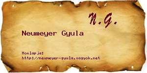 Neumeyer Gyula névjegykártya